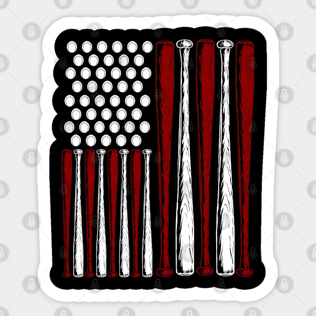 Baseball US Flag Sticker by Odetee